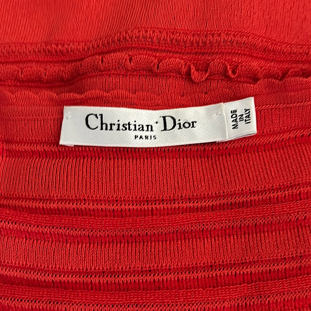 Christian Dior Authenticated Orange 3/4 Sleeve Round Neck Sweater Dress *Sz 38* - Picture 5 of 7